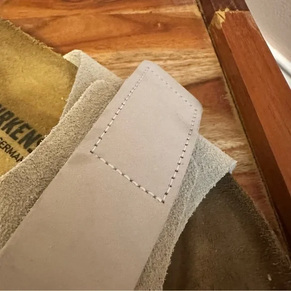 Birkenstock Cream Suede Slip-On Sandals - Picture 5 of 8